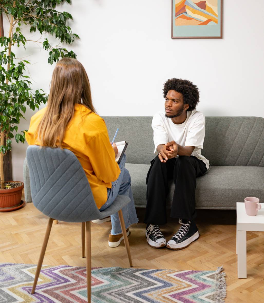 Therapist and client in therapy session